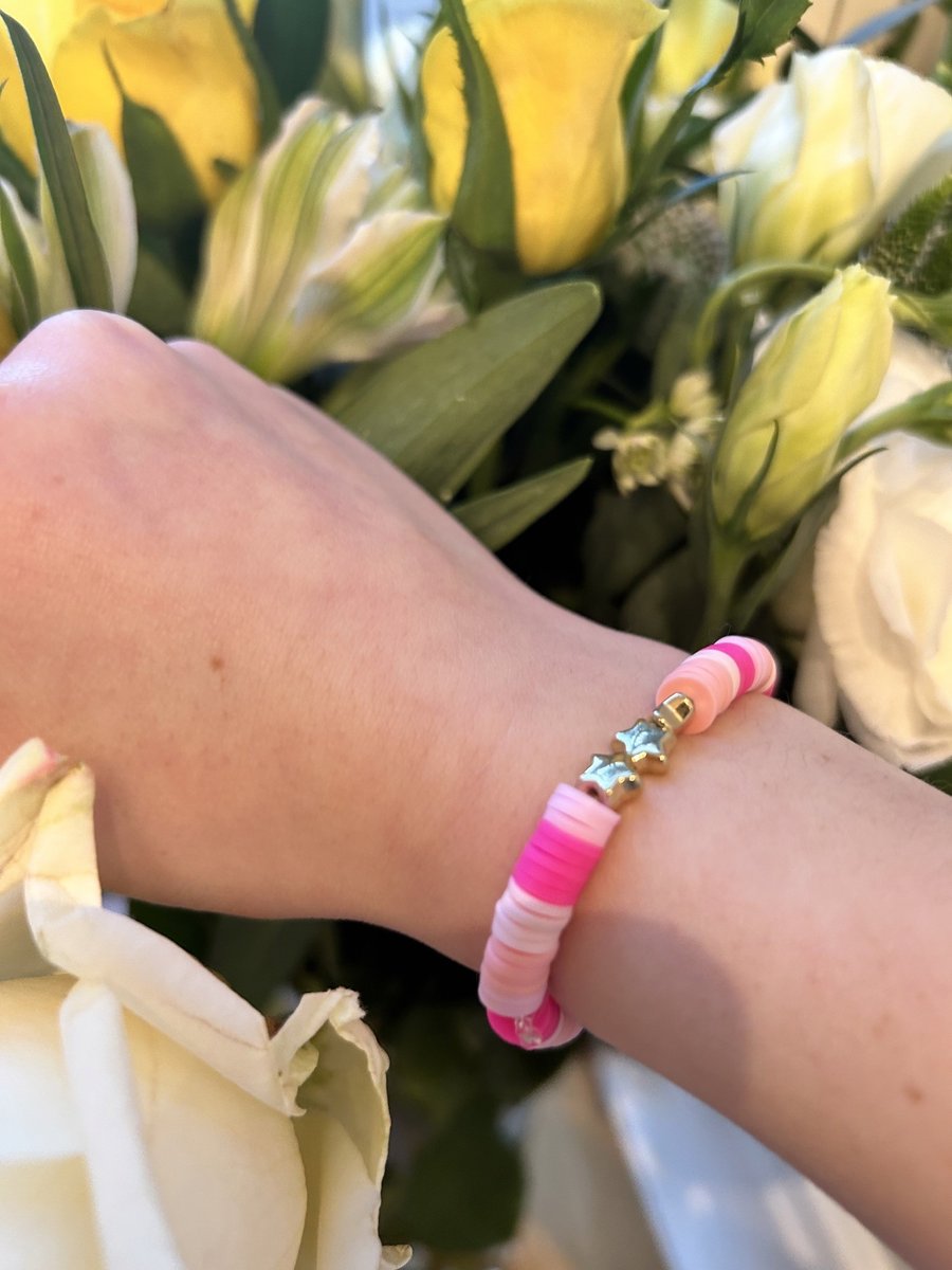 Cute pink star bracelet size small 