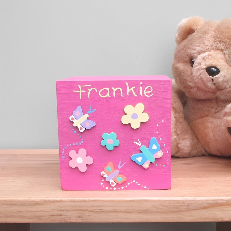 Personalised Wooden Money Box for Girls