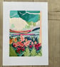 Maximalist Art Print - Abstract Landscape - Colourful Art Print - Wall Art - Image 1