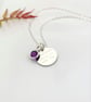 New Baby Mum Pendant Name Dob date of Birth Weight Birthstone Necklace - Image 5