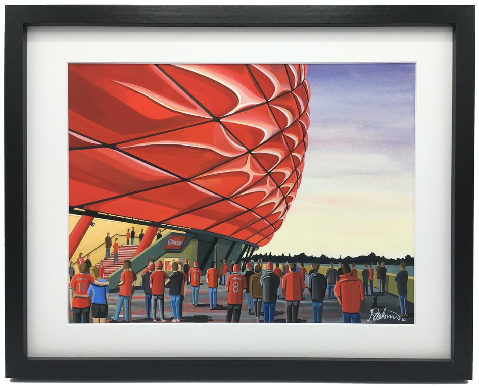 Bayern Munich, Allianz Arena. Framed, High Quality Football Art Print.