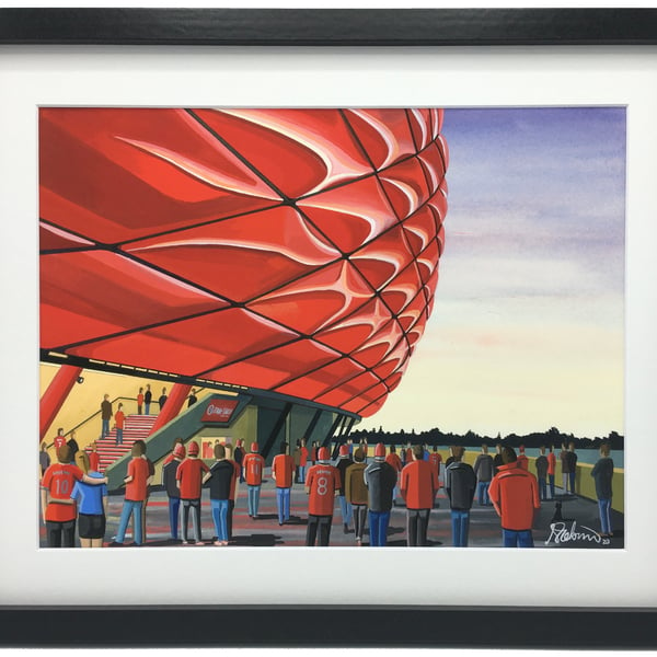 Bayern Munich, Allianz Arena. Framed, High Quality Football Art Print.