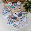 Hand Knitted Baby Girl's Cardigan, Hat & Booties Set 3-9 months 