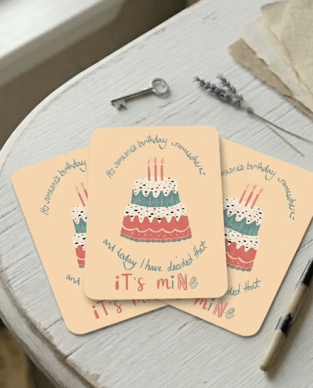 Funny Birthday Card - Birthday Cake Quote Postcard & Note Card