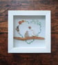 Sea glass, seashells and sea pottery LOVEBIRDS