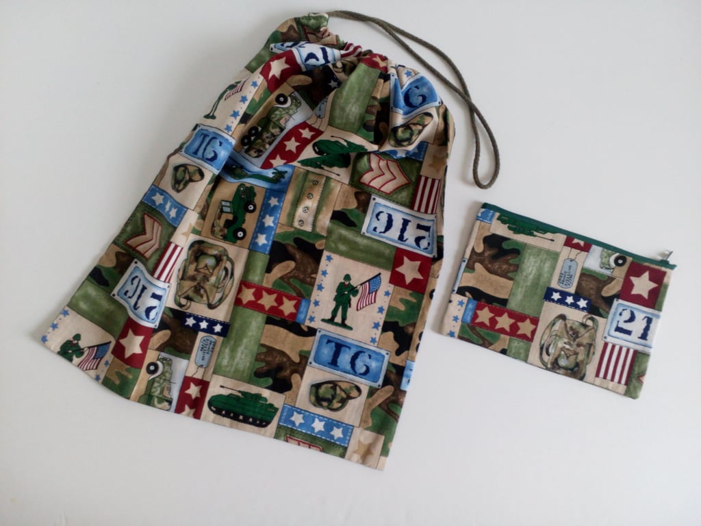 Beautiful Bundle, P.E bag, toy storage bag, pencil case, boys gift set, military