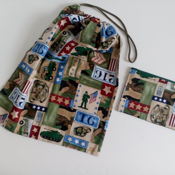 Beautiful Bundle, P.E bag, toy storage bag, pencil case, boys gift set, military