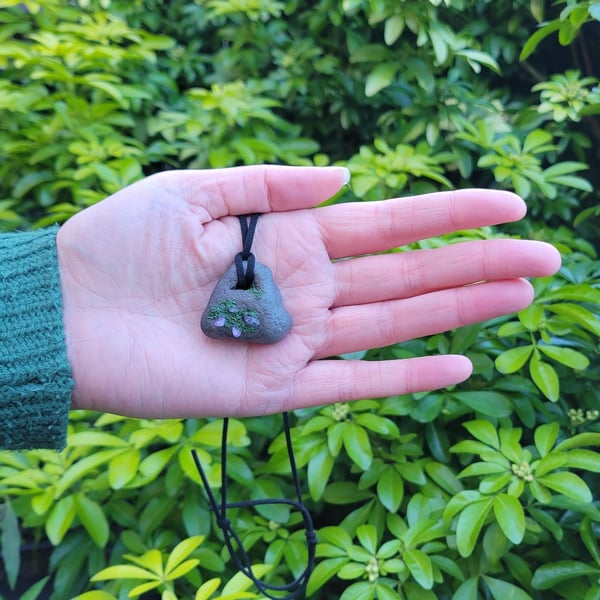 Polymer Clay Pendant, Realistic Stone Necklace, Amethyst Gemstone Jewellery