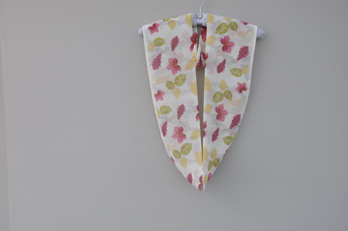Handprinted chiffon scarf Autumn Leaves