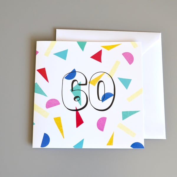 Confetti 60th Birthday Card 