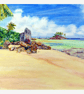 Framed Tropical Island Oil Painting  - Image 2