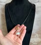 Handmade Mermaid Potion Bottle Necklace – Ocean Glass Pendant with Green Shell  - Image 4