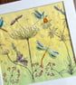 Dragonflies & Seedheads Hand embroidery Panel only - Image 3