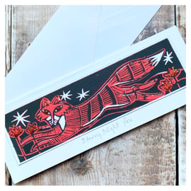 'Starry Night Fox' bookmark card