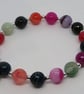 Multi-coloured Agate stretch bracelet - Image 5