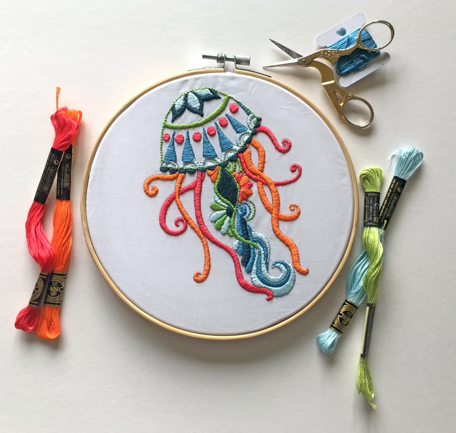 Embroidery Kit - Jellyfish Hand Embroidery