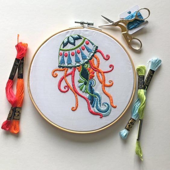 Embroidery Kit - Jellyfish Hand Embroidery