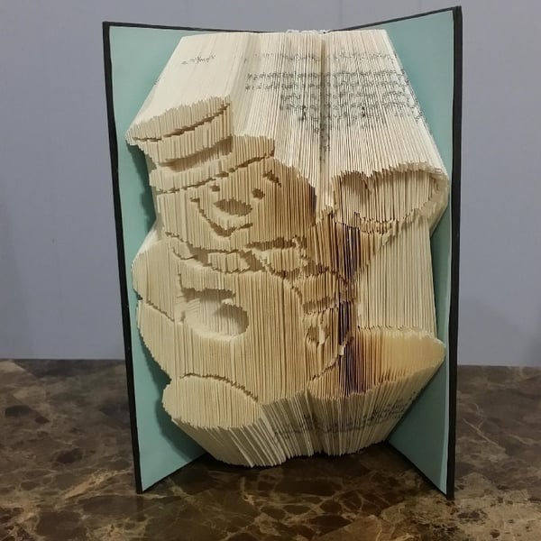 Waving Snowman COMBI Book Folding Pattern - EMAILED PDF PATTERN