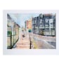 Stoke Village Plymouth Mixed Media Painting on Yupo paper Mounted - Image 5