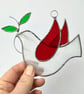 Stained Glass Dove Suncatcher - Hand Made Hanging Decoration - White - Image 3