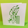 Cricket Card- Hand Cut Cricketer - Perfect for birthday, Father's Day etc...