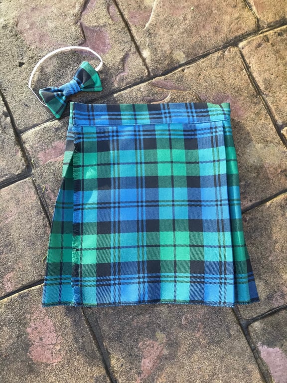Campbell Tartan Kilt and Bow Tie for babies , children