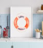 Love Cornwall Lifebuoy Ring A4 Art Print - Image 6