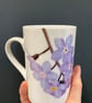 Perfectly Imperfect Bone China Mug - forget me not print.