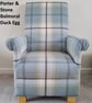 Children's Armchair Balmoral Duck Egg Tartan Check Kids Chair Girls Boys Seat - Image 2