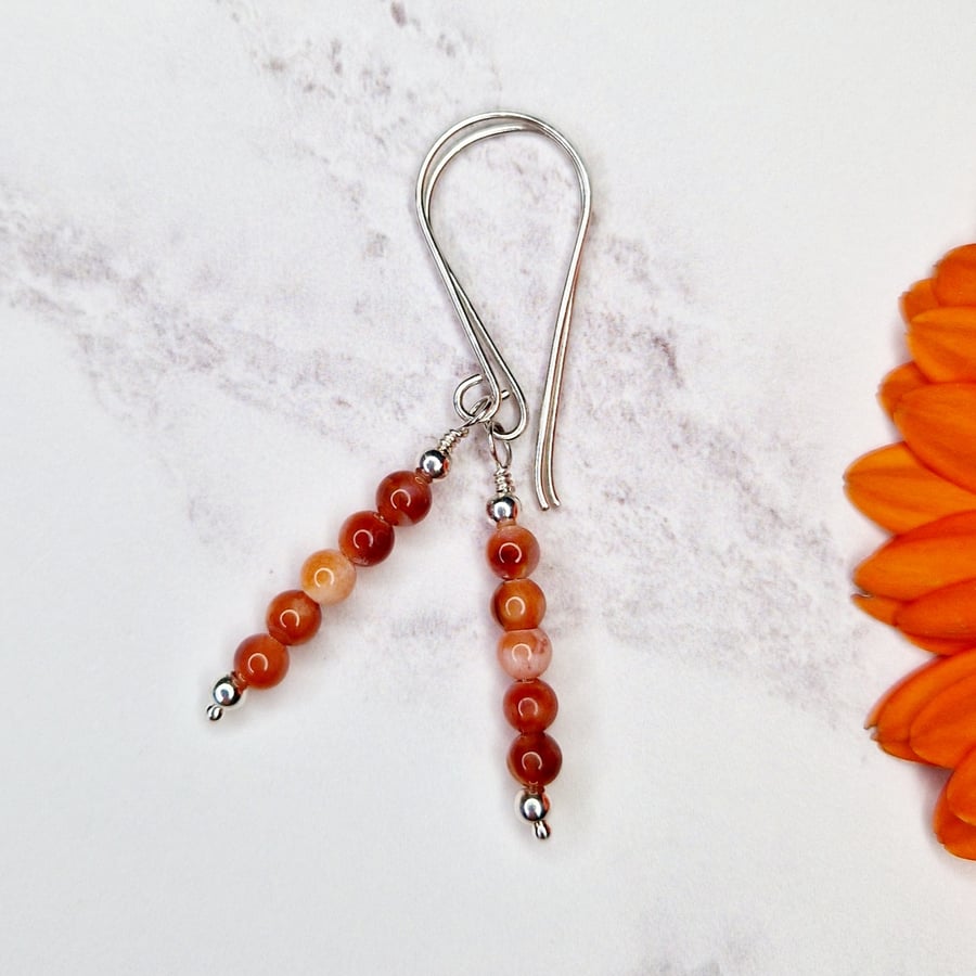 Fire Agate Bead Earrings