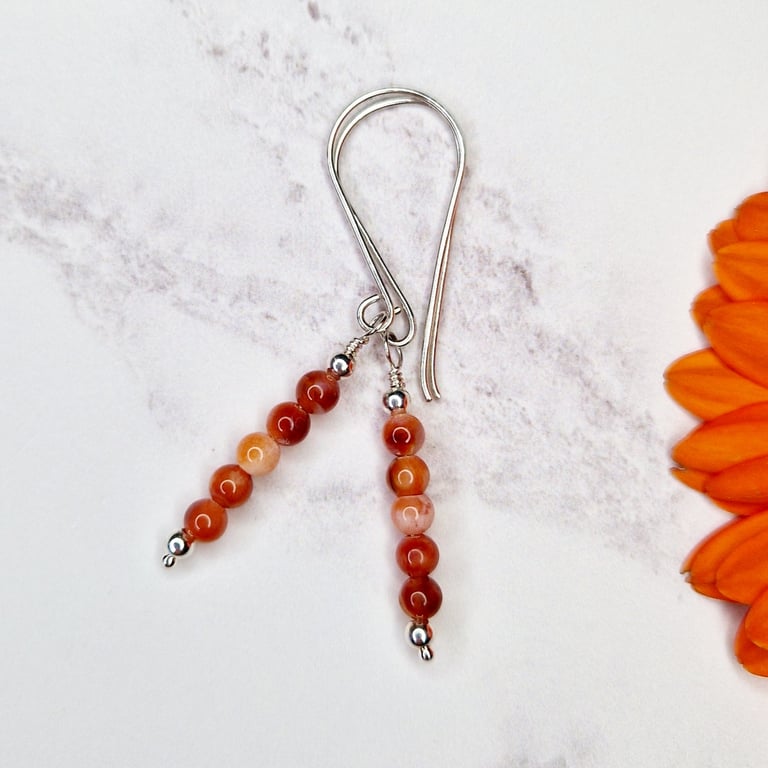 Fire Agate Bead Earrings