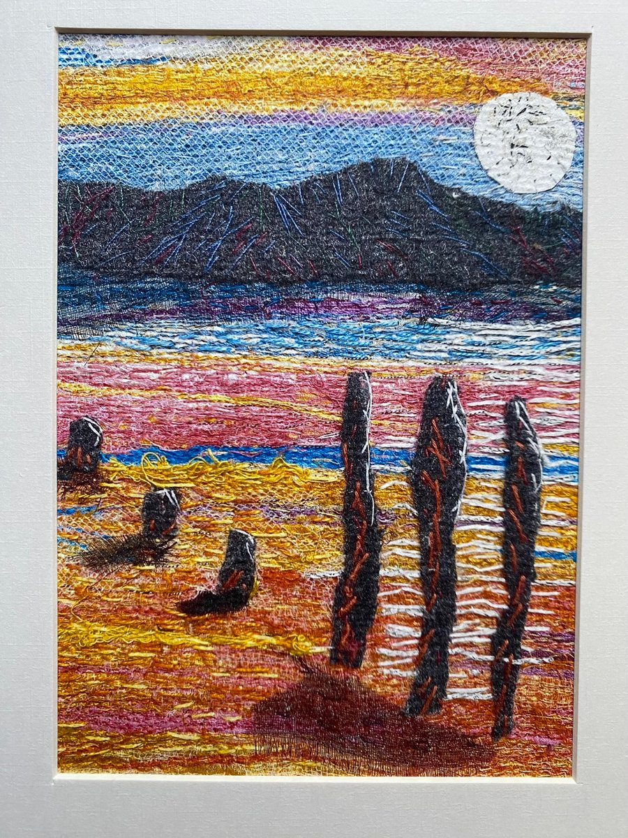 Moonlight shadows at low tide, landscape print
