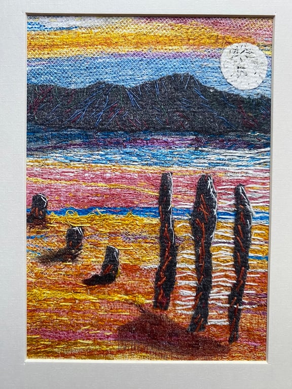 Moonlight shadows at low tide, landscape print