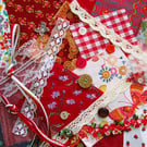 Red slow stitching or junk journal kit for a beginner