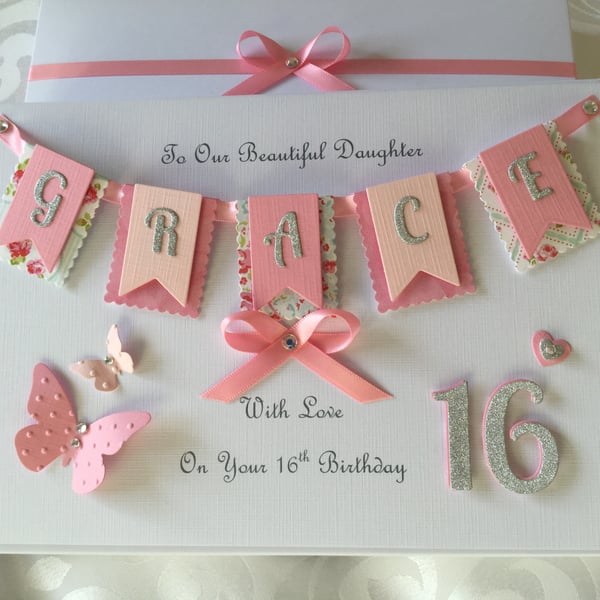 Personalised Birthday Card Daughter Granddaughter Gift Boxed 1618 21 30 Any Age