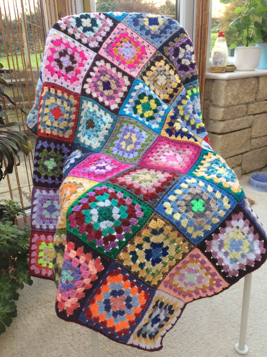 An Itsy Bitsy Stargazing Granny Square Crochet Lap Afghan Blanket