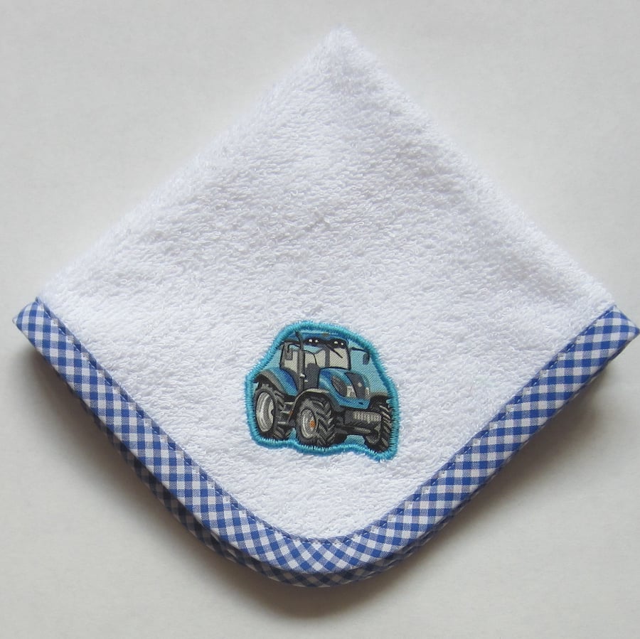 Blue Tractor Face Cloth % to Ukraine