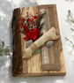 Unique Live Edge Oak Plaque with Sea Glass, Pebbles and Driftwood Art