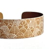 Forest pattern cuff bracelet champagne gold