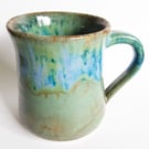 Blue Green Mug - Hand Thrown Stoneware Ceramic Mug