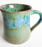 Blue Green Mug - Hand Thrown Stoneware Ceramic Mug