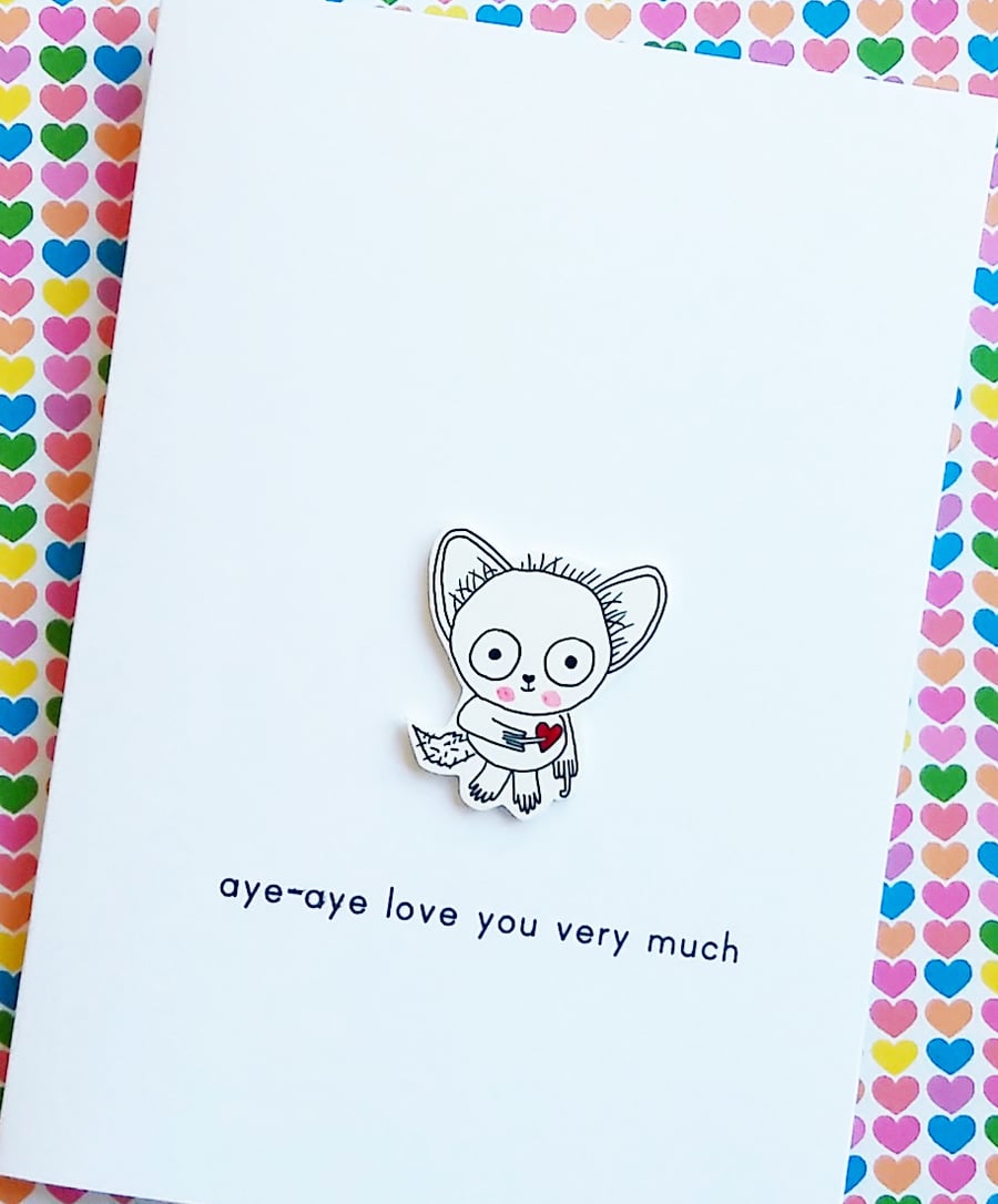 love card - aye-aye love you very much - hand on heart