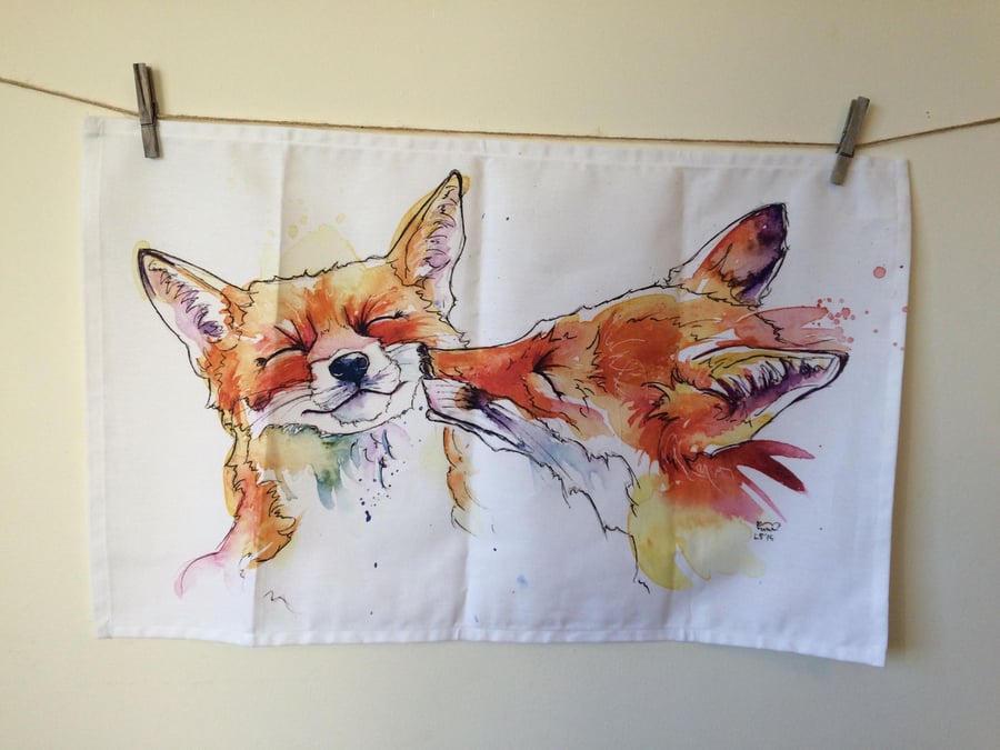 Foxes Tea Towel