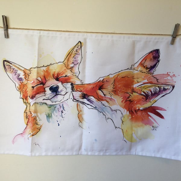 Foxes Tea Towel