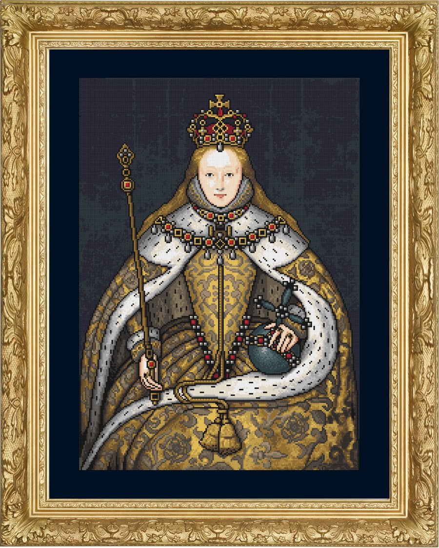 314 - Queen Elizabeth I Tudor Cross Stitch Pattern The Virgin Queen (PDF Chart)