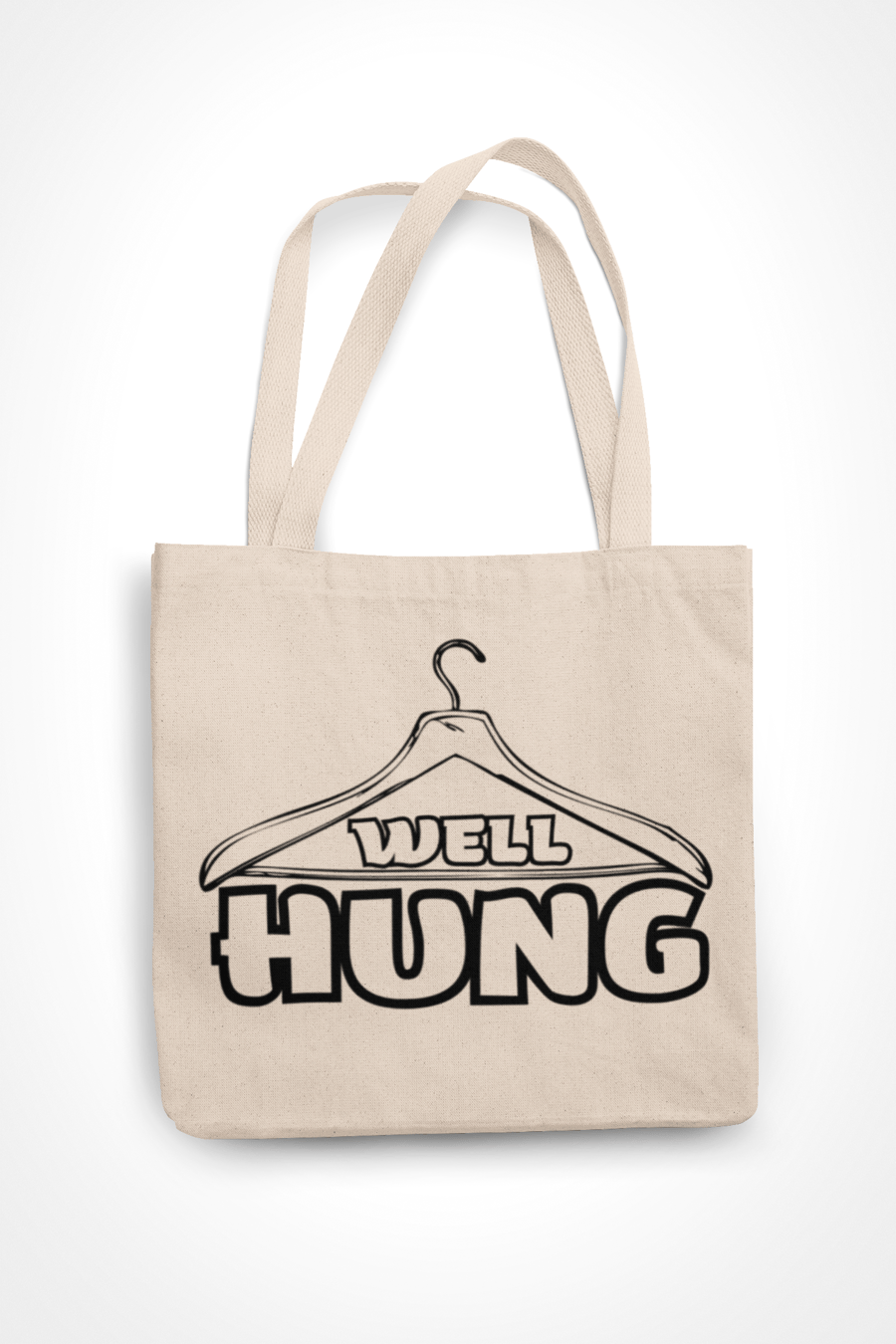 Well Hung Novelty Funny Tote Bag 
