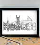 Canterbury Skyline Art Print - Image 2