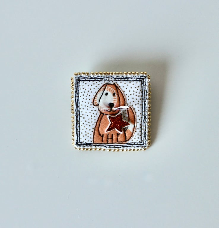 'Doggy 4' - Handmade Brooch