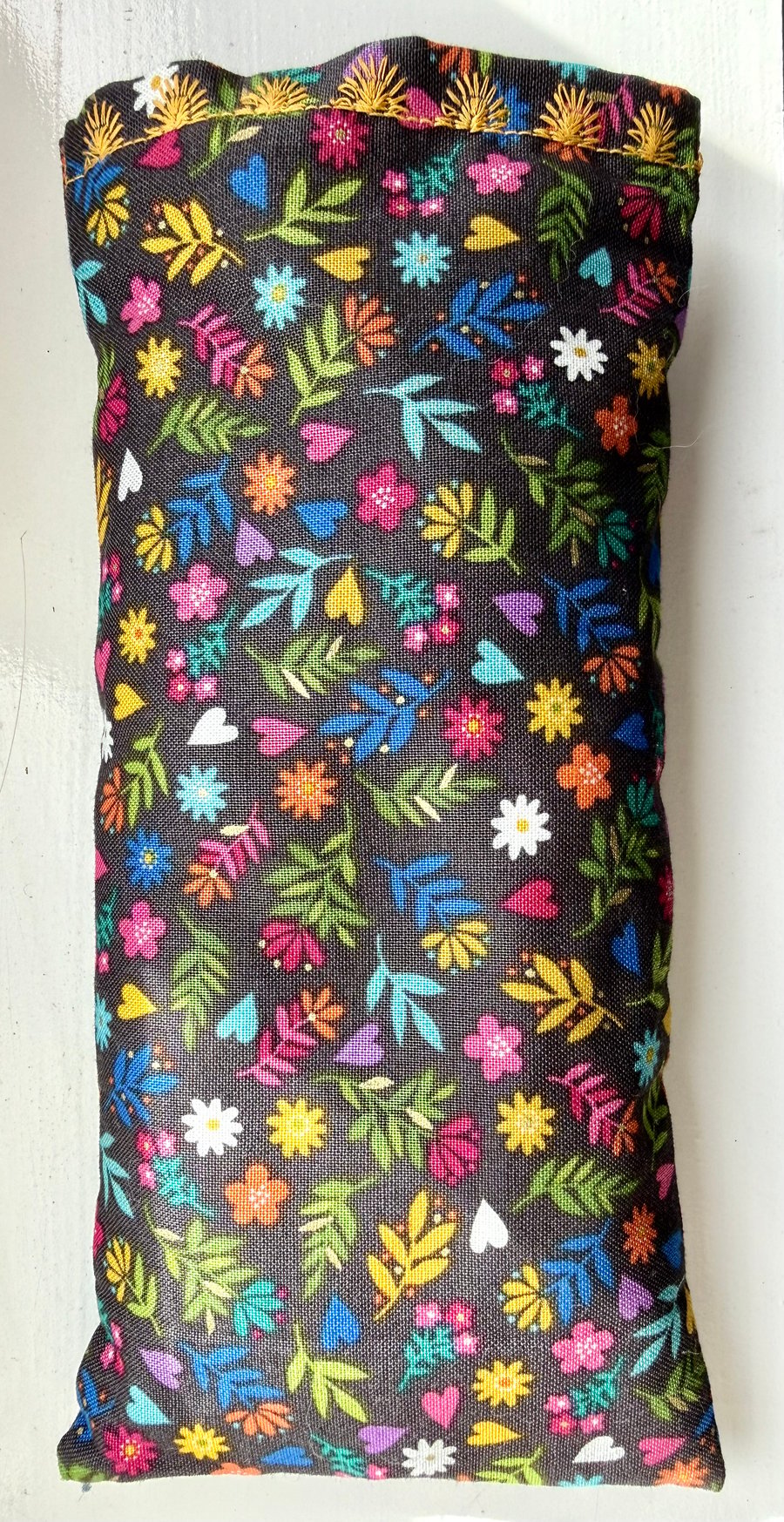 Lavender and hop sleep-aid bag - colourful ditsy flowers - zero waste design