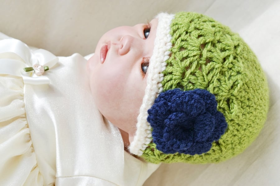 Newborn Baby Girls Shell Pattern Beanie Hat